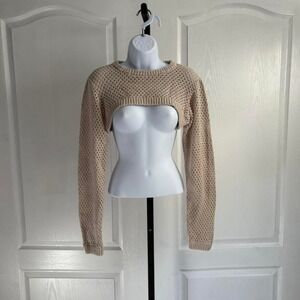 Empyre Cream and brown cropped‎ sweater